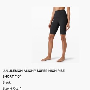 Lulu lemon align super high rise 10 in BLK size 4